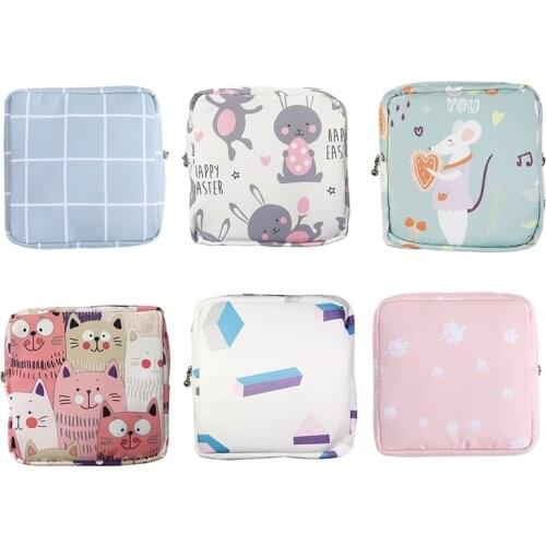 Women Small Cosmetic Bag Set Zipper Girls Mini Sanitary Napkins Makeup Lipstick Bags Travel Earphone Coin Organizer Pouch Bags