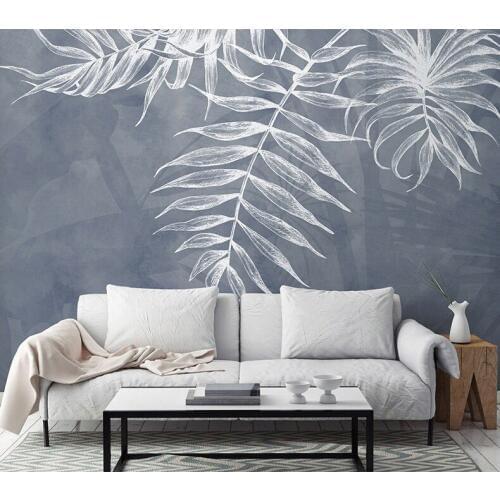 Bacaz 3d Leaf Stickers Wallpaper Mural Art Wall Decor for Dinning Room Office Sofa Background 3d Leaf Wall paper Murals