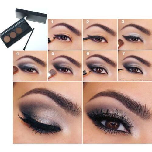 4 Colors Eyebrow Powder Palette Waterproof Shade For Eyebrows Enhancer Cosmetic Brush Mirror Box Makeup Tools Set