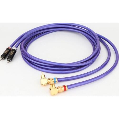 VDH OCC Silver Plated InterConnects Cable With RCA To 90 Degree Right Angle RCA Plugs