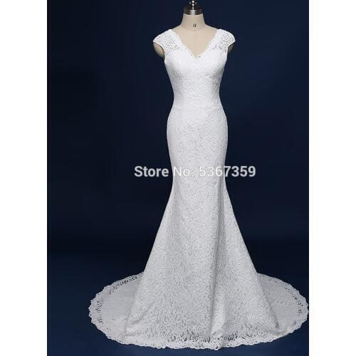 Sexy Mermaid Lace Wedding-Dresses White Ivory Beautiful Fishtail Bridal Gown Vestido De Noiva
