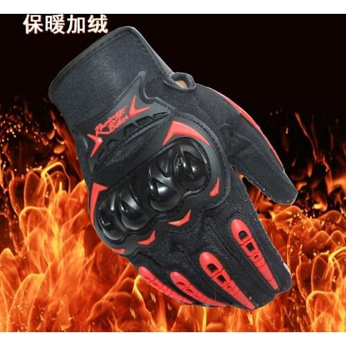 Touch screen off-road racing motorcycle riding gloves plus velvet hard shell fall protection gloves autumn and winter