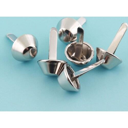 12mm Silver Purse Feet 50pcs Nailheads Spots Metal Handbag bottoms Studs Cone Spots Nailheads Studs for Bag/ Belt Leather