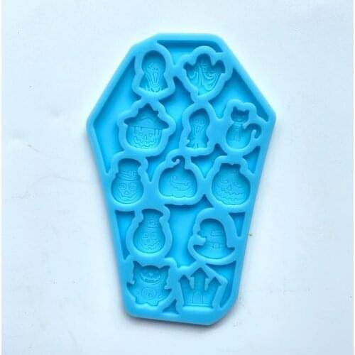 T8DE DIY Silicone Mold Halloween Coffin Shape Multiple Earrings Combination Epoxy Mould Crafts Jewelry Making Necklace Casting
