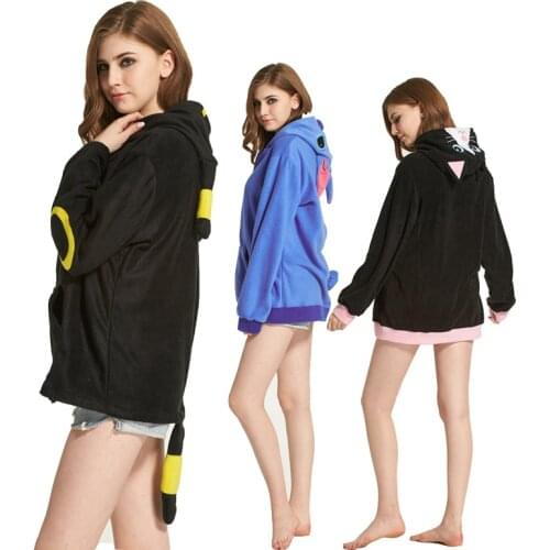 Cute blue cartoon sports hoodie New Funny All Saints' Day Kigurumi Cartoon One-Piece Pijama Women Men Suit Animal Onesies For A