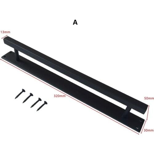 Heavy Duty Handmade Barn Door pull Handle Flush Square Black Steel hardware for interior wooden doors