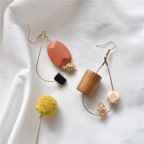 Hollow Out Water Drop Wooden Beads Dangle Earrings for Women Girls Summer Beach Boho Jewelry Ethnic Fashion Earrings Pendientes