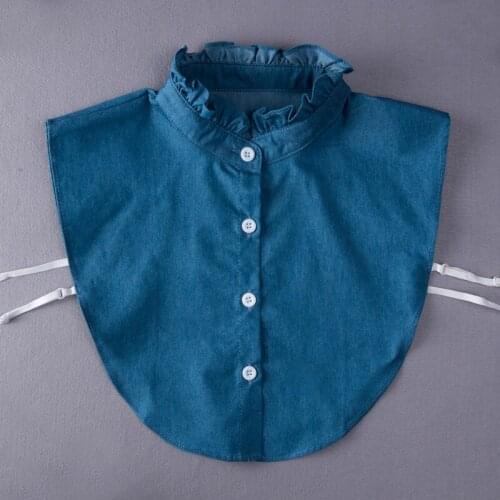 Stand Ruffle Fake Collar for Women Shirt Nep Kraagje False Collars Half Shirt Blouse Button Sweater Detachable Collars