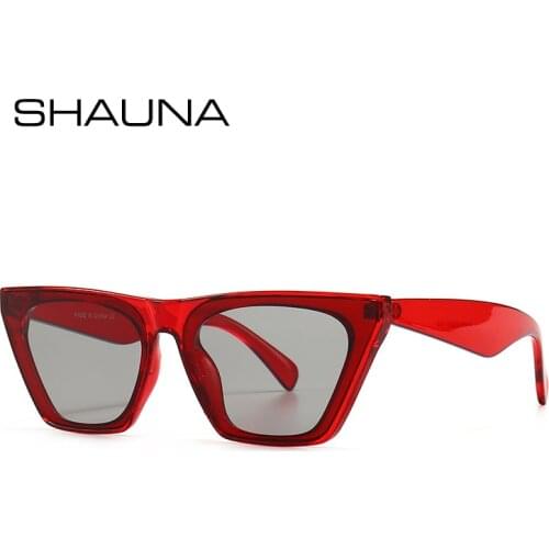 SHAUNA Retro Cat Eye Women Sunglasses Brand Designer Fashion Pink Yellow Sun Glasses Shades UV400 Men