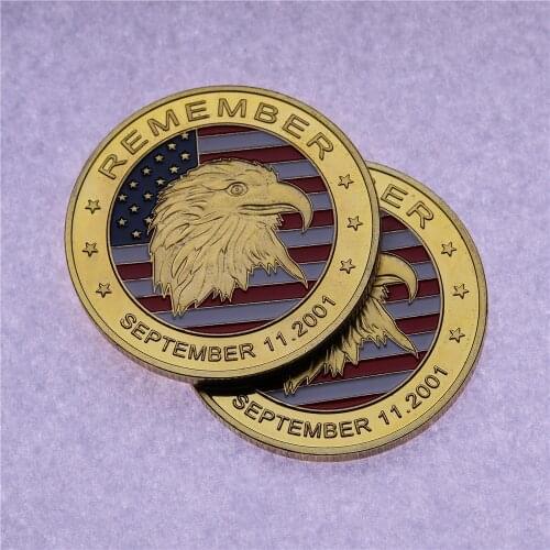 9/11 Gold Coin Medal World Trade Centre Americana 911 Remember Liberty Freedom Coin 5pcs/lot Free Shipping