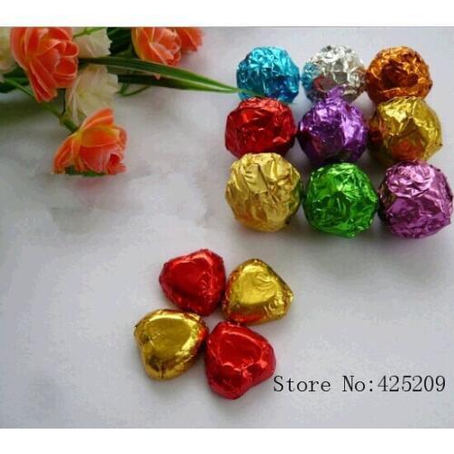 10*10cm 1000pcs,Eight colors chocolate wrapping tin foil covered,chocolate, candy aluminum foil Embossing paper wholesale