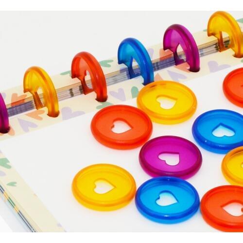 10/20/30/40 Pcs Candy Color Heart Disc Rings for Mushroom Hole Binder Discbound Notebooks Planner 28mm DIY Book Binding Supplies