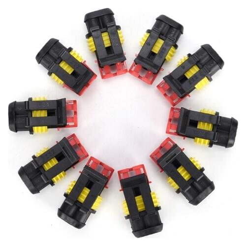 10 Kits/lot 2 Pin Way Sealed Waterproof Electrical Wire Connector Plug Car Auto Sets SHIDWJ 85g