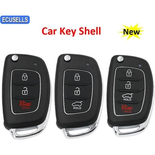 2+1/3/4 Button Folding Flip Remote Key Shell Case Smart Car Key Housing Fob For Hyundai i10 i20 i30 i35 i40 Genesis Uncut Blade