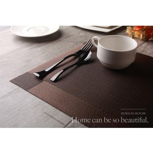 3pcs Brown Grey and Gold Placemats for Dining Table TPM-02