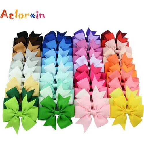 40 Colors Baby Girl Ribbon Bows Clips Hairpin Girls Hairbows Boutique Hair Clip Headware Kids Hair Accessories 2016 Aelorxin