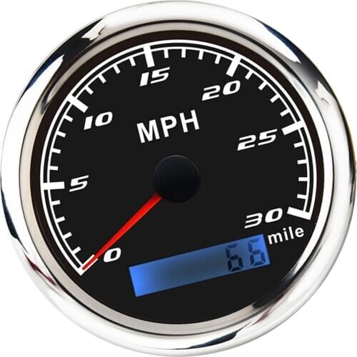 85mm Waterproof GPS Speedometer Gauge 316 Stainless Steel for Car Motorcycle Boat with LED Backlight 0-30MPH