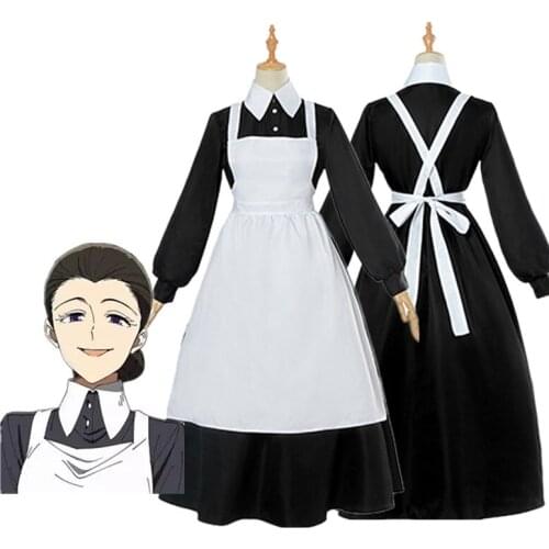 Anime Yakusoku no Neverland The Promised Neverland Isabella Mama Maid Dress Cosplay Costumes Outfits Halloween Carnival Suit