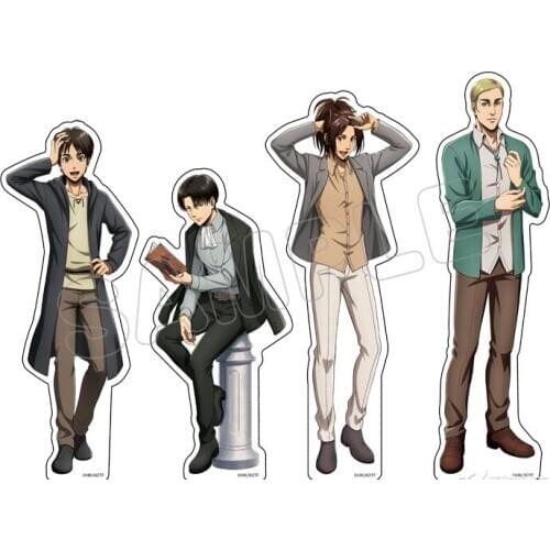 Attack on Titan HOT Anime Casual Wear Series Acrylic Stand Figure Model Desktop Decor Rivaille Eren Jäger Mikasa Ackerman Gifts