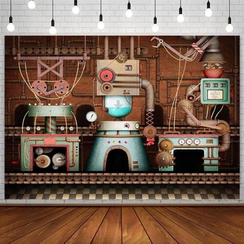Avezano Old Factory Backdrops Christmas Steampunk Mechanical Child Portrait Photography Background Studio Photo Decor Photophone