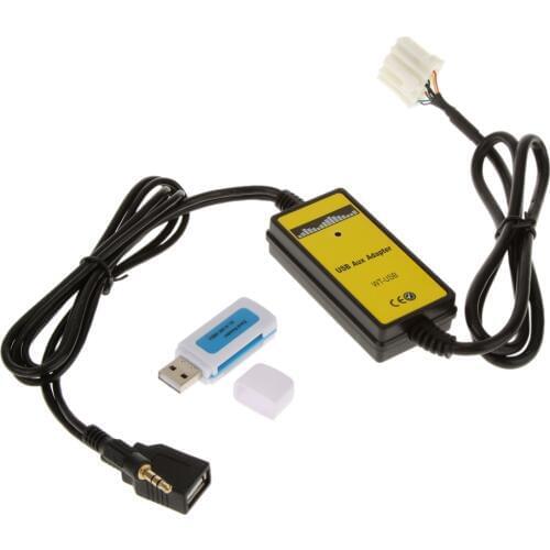Car USB 3.5mm AUX MP3 Audio Music Interface Adapter For Mazda 3 323 MPV MX5