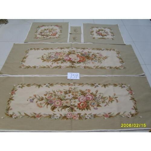 Free Shipping French Aubusson hand woven Wool sofa and chair cover set 1:4 with arms, Aubusson Silk sofa cover set