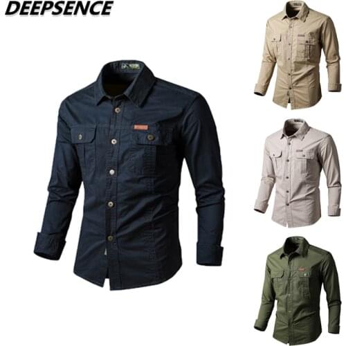 DEEPSENCE Men's Long Shirts