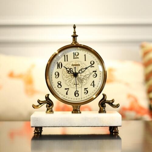 EUROPEAN STYLE VINTAGE TABLE CLOCK LUXURY SILENT CREATIVE DESKTOP ALARM CLOCK LIVING ROOM RELOGIO DE MESA HOME DECOR NEW DA60ZZ