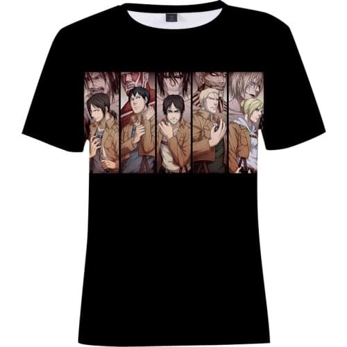 Japan Anime Attack On Titan T Shirt Men Sleeve Short Tee Shirt Streetswear Harajuku T-shirt WomenTops Kids Cosplay Costume Tops