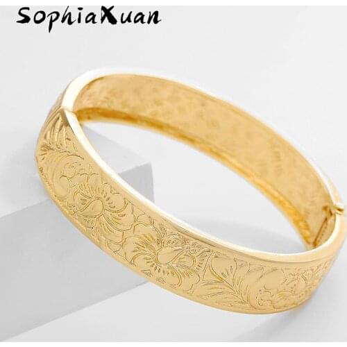 SophiaXuan New Design Polynesian Hawaiian Style Bracelets Fashion Jewelry Woman Flower Bracelet Bangle Wholesale Gift for Women