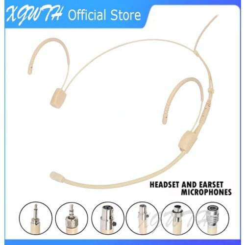 Omnidirectional Head Wearing Headset Microphone for Shure AKG Audio Technica Sennheiser MiPro Wireless Dual Ear Headworn Mic