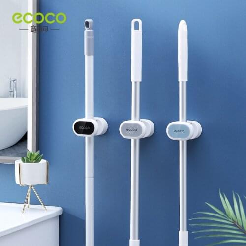 No Hole Mop Hook Wall Mounted Traceless Mop Holder Clip Multifunctional Broom Toilet Brush Storage Holder Bathroom Accessories