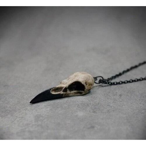 Hot sale punk three-dimensional crow skull skull pendant necklace ladies animal necklace halloween jewelry