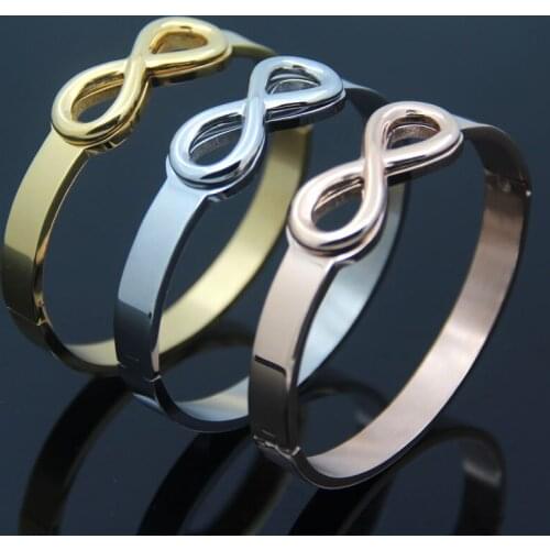 Best Brand Women Punk Bracelet For Women And Men Infinity Symbol Color Gold Cuff Bangle Pulseras Party