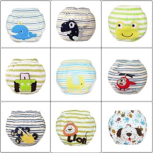 Washable Baby Training Pants Cotton Infant Waterproof Potty Training Panties Reusable Kids Underwear Cloth Diaper Nappies