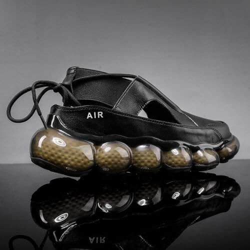 Outer Wear Mens Casual Shoes Casual Summer Breathable Roman Mens Sneakers Net Red Thick-soled Large Size Beach Shoes