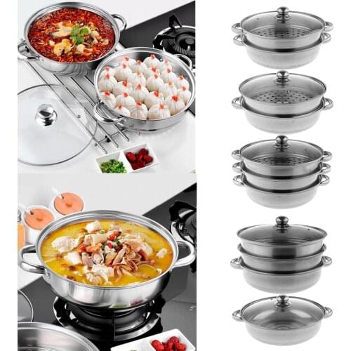 Non Stick Stainless Steel Cookware Set - Hot Pot,Steamers for Stovetop Induction Cooker