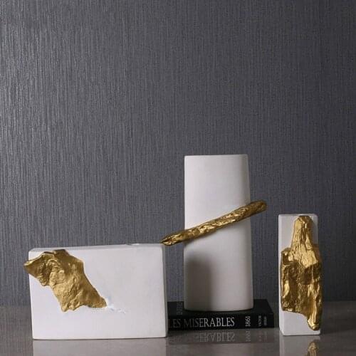 Creative new Chinese style minimalist ceramic stone vase living room bedroom desktop c dried flower decoration home decoration