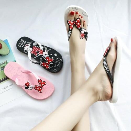 Disney new summer flip flops wear Korean personality non-slip outdoor ladies beach sandals and slippers