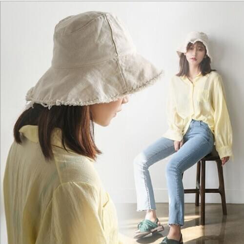 Foldable Denim Bucket Hat Cotton Washed Fishing Hunting Cap Outdoor Beach Fisherman Panama Womens Bucket Hat