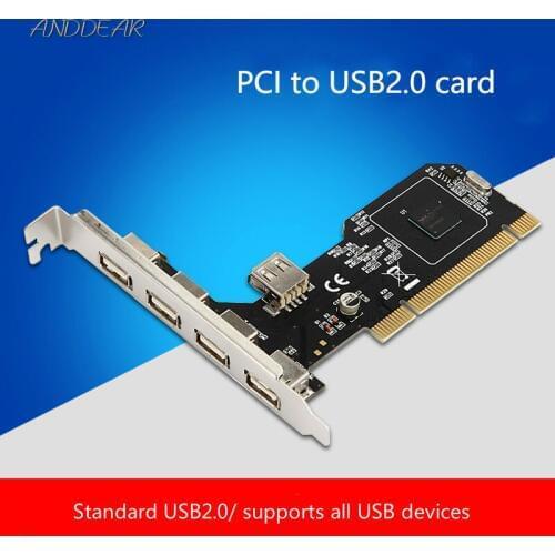 ANDDEAR USB2.0 expansion card desktop PCI to 5 usb2.0 adapter card NEC chip sata to usb harness connector lot
