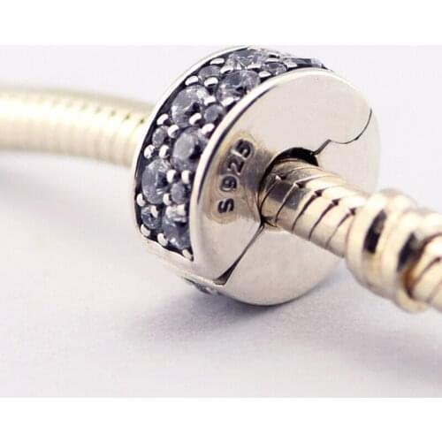 Fits for Pandora Charms Bracelets Shining Elegance Clip Beads 100% 925 Sterling-Silver-Jewelry Free Shipping
