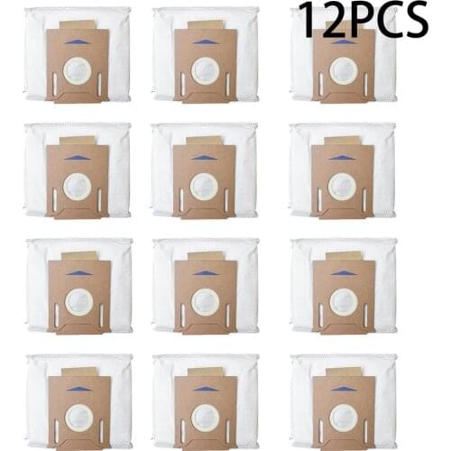 12PCS Dust Bags For ECOVACS DEEBOT OZMO T8 T8AIVI T9 T9 AIVI Robot Vacuum Cleaner High Capacity Leakproof Dust Bag Accessories