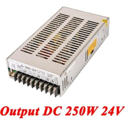 S-250-24 Switching Power Supply,250W 24v 10.4A Single Output Watt Power Supply For Led Strip,AC110V/220V Transformer To DC 24V
