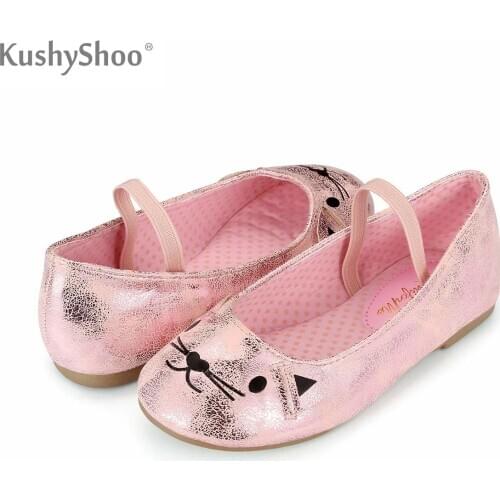 KushyShoo Toddler Girls Sandals Non-Slip Soft Kids Sandals children Shoes Summer Lovely pink cat Princess Dance Shoes Sandalias