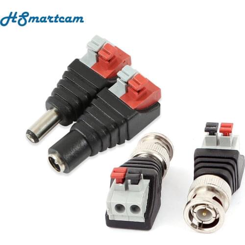 Male Female 2.1x5.5mm DC Power Plug Jack Adapter Wire Connector for CCTV Lot
