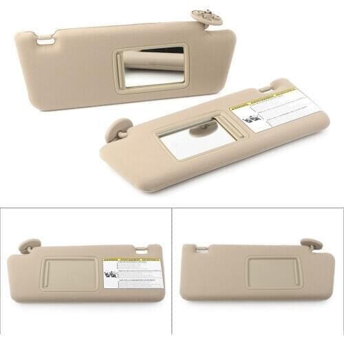 2Pcs Beige Car Sun Visor Sunshade Sunshield For Toyota Tacoma 2005 2006 2007 2008 2009 2010 2011 2012 W/O Light