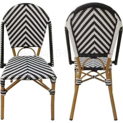 600 French Dining Chair Rattan Chair Back Stool Balcony Outdoor Bamboo Chair Coffee Shop Chair American Country Retro Single