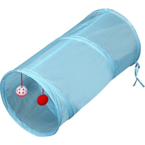 Cat Tunnel Toy Funny Pet 2 Holes Play Tubes Balls Collapsible Crinkle Kitten Toys Puppy Ferrets Rabbit Play Dog Channel Tubes