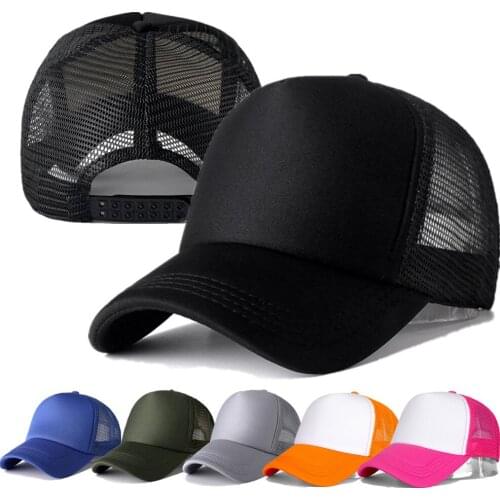 Unisex Cap Casual Plain Mesh Baseball Cap Adjustable Snapback Hats For Women Men Hip Hop Trucker Cap Streetwear Dad Hats 2021